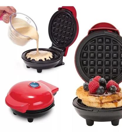 Imagem de Mini Máquina Waffles Prática Antiaderente Elétrica