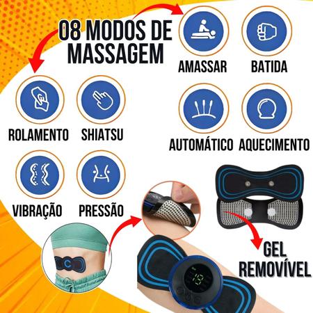 Imagem de Mini Massageador Elétrico Profissional Fisioterapia EMS Recarregável Portátil Massagem Costas Coluna Pescoço Cervical Lombar