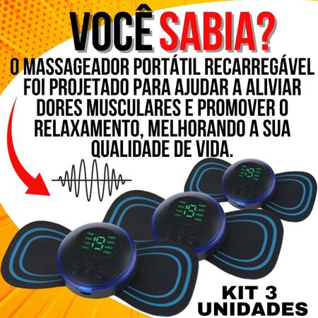 Imagem de Mini Massageador Elétrico Profissional Fisioterapia EMS Recarregável Portátil Massagem Costas Coluna Pescoço Cervical Lombar