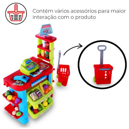 Imagem de Mini Mercadinho Colorido Infantil Da Turma Da Mônica Com Acessórios Belfix Resistente Com Luzes E Sons