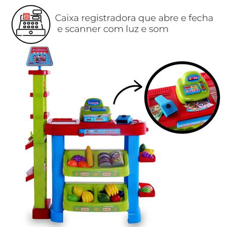 Imagem de Mini Mercadinho Colorido Infantil Da Turma Da Mônica Com Acessórios Belfix Resistente Com Luzes E Sons