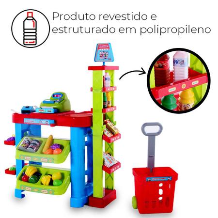 Imagem de Mini Mercadinho Colorido Infantil Da Turma Da Mônica Com Acessórios Belfix Resistente Com Luzes E Sons