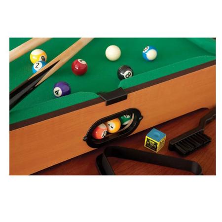 Jogo Mini Mesa de Bilhar Sinuca Compacta em Madeira Snooker com 2