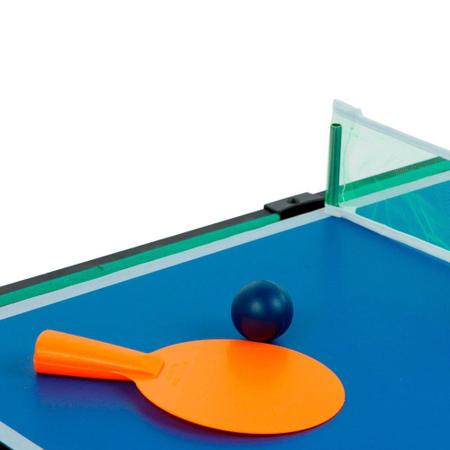 Mini Mesa de Jogos 4 em 1 - Bilhar, Pebolin, Hóquei e Ping Pong