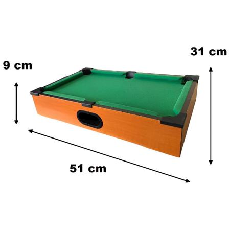 Mini Mesa De Sinuca Bilhar Madeira Infantil 16 Bolas 2 Tacos Jogo  Profissional Grande Premium Acessorios Completa Bolas - Mundo Do Comercio -  Sinuca / Bilhar Infantil - Magazine Luiza