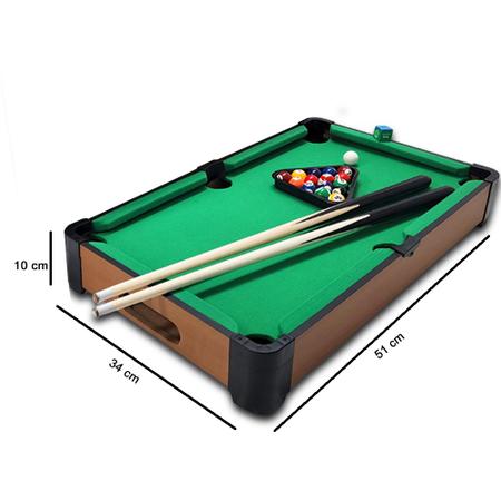 Mini Jogo De Mesa De Sinuca Bilhar Snooker Madeira 51x31x9cm