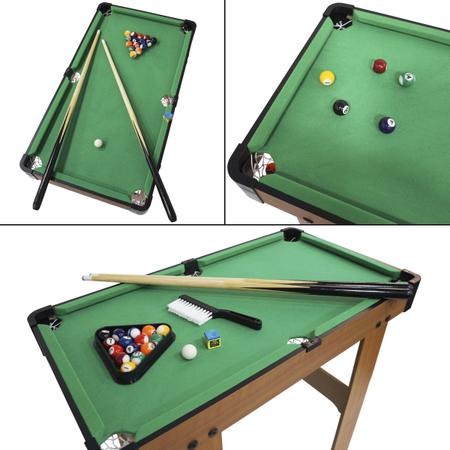 Mini Mesa de Sinuca Bilhar Snooker Infantil Portátil 2 Tacos 16 Bolas  Triângulo Giz Brinqway BW-116 na Americanas Empresas