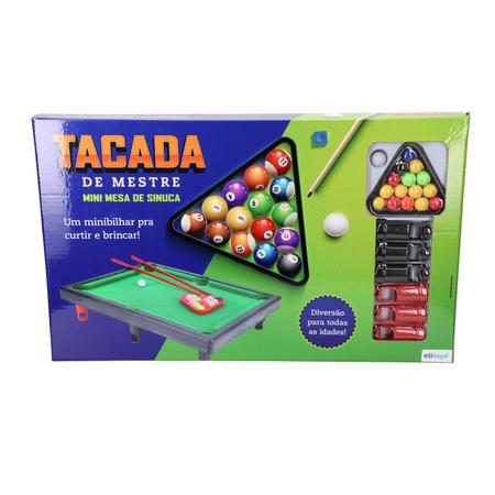 Brinquedo Mini Mesa De Bilhar Snooker Sinuca Infantil 2 Taco