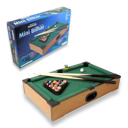 Jogo Bilhar Sinuca Snooker Mini Em Madeira