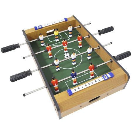 Pebolim Jogo de Futebol de Mesa Portátil Completo 12 Jogadores