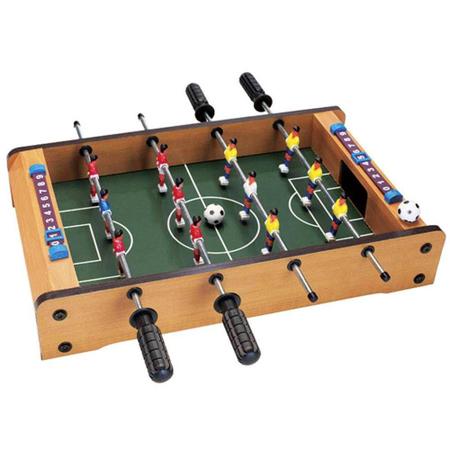 HOMCOM Mesa de pebolim Jogo de futebol de mesa com 22 jogadores incluídos  Tabelas de pontuação Apertos Confortáveis Design compacto 84,5x40x61,2 cm  Cor Madeira e Preto