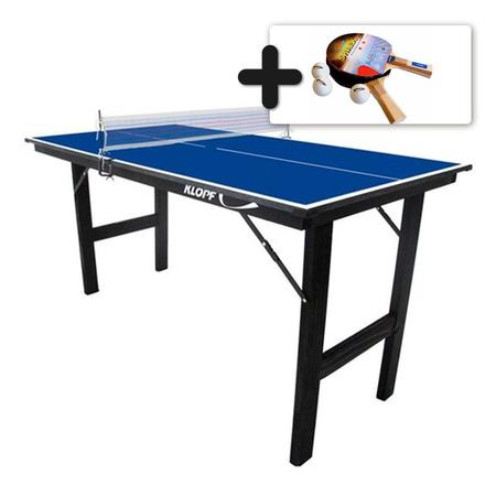 MINI MESA PING PONG MDP 12mm Júnior 1003 KLOPF + KIT c/ 2 Raquetes e 3 Bolas 5055 Imagem de MINI MESA PING PONG MDP 12mm Júnior 1003 KLOPF + KIT c/ 2 Raquetes e 3 Bolas 5055