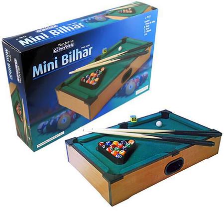 Mini Jogo de Sinuca Brinquedo de Madeira Jogos e Desafios