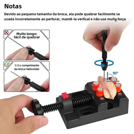 Imagem de Mini Micro Broca Manual De Alumínio 0.3-3.4mm Mandril Sem Chave Ferramentas Rotativas Perfuração De