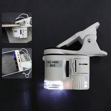 Imagem de Mini Microscópio Lupa Portátil Câmera Zoom Led 60x Celular
