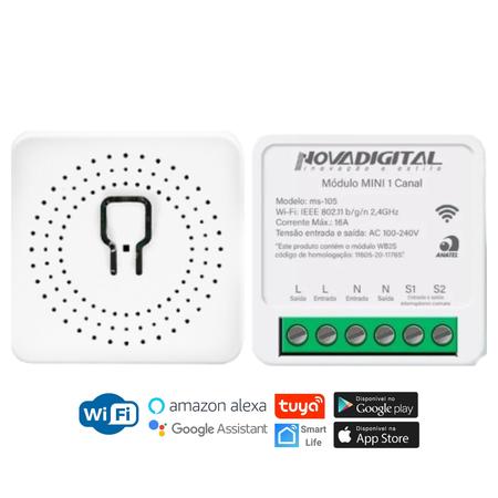 Mini Módulo de Automação Interruptor 1 Canal com Paralelo Inteligente Wifi  Alexa Google Smart - Nova Digital - Interruptor Inteligente - Magazine Luiza