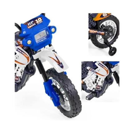 Mini Motinha Elétrica Infantil Motocross Azul p/ Crianças