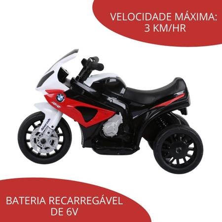 Moto Infantil Elétrica Menino Menina Bateria Motorizado Luz Cor Branco