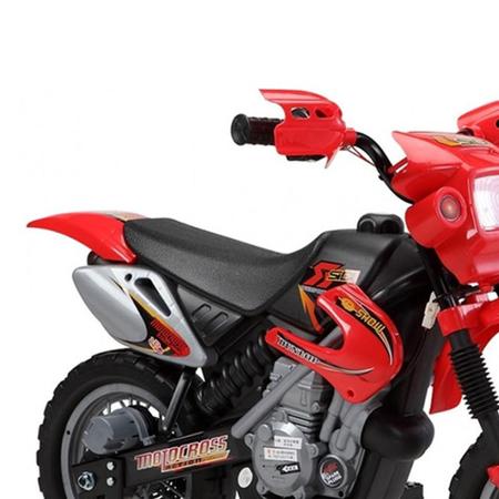 Moto Cross Eletrica Infantil 6V Vermelho - Belfix