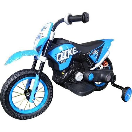 Moto Elétrica Infantil Criança +3 Anos Motocross 6V 2-3 Km/h Até 25kg Com  Som Azul Importway - Baby&Kids