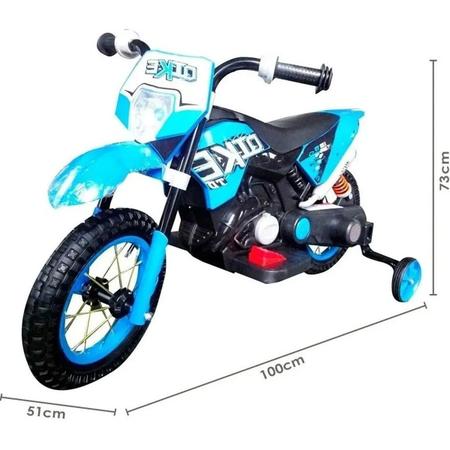 Mini Motinha Elétrica Infantil Motocross Azul p/ Crianças