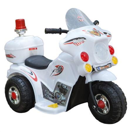 Mini Moto Elétrica Infantil 6v Com Som Sirene Polícia E Baú