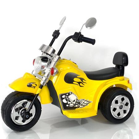 Imagem de Mini Moto Elétrica Infantil Amarela Bateria 6V 