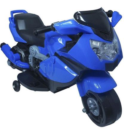 Moto Elétrica Infantil Criança +3 Anos Motocross 6V 2-3 Km/h Até 25kg Com  Som Azul Importway - Baby&Kids