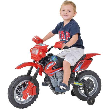 Mini Moto Eletrica Infantil Motocross 6V Vermelho e Preto Xplast -  Papellotti