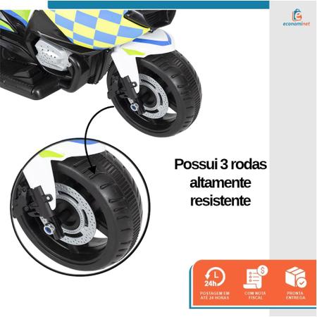 Mini Moto Eletrica Infantil Policia 6V 18W Importada