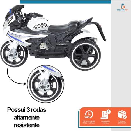 Moto Eletrica Infantil Policia Touring 12 V - Baby Style