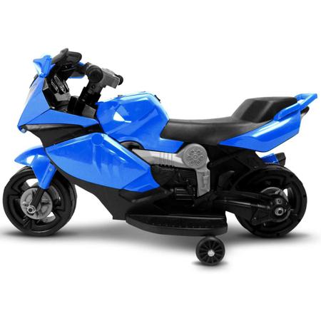 Mini Moto Motinha Elétrica Infantil Azul Cross 6v Luz Som