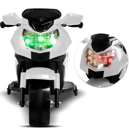 Mini Moto Elétrica Infantil para Criança Vermelho Branco Azul 6V Som e Luz  em Promoção na Americanas