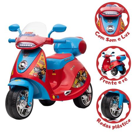 Moto Elétrica Infantil Motoca Patrulha Canina Motinha c/Música Luz e sons  Brinquedo Motorizado - Bangtoys - Moto Elétrica Infantil - Magazine Luiza