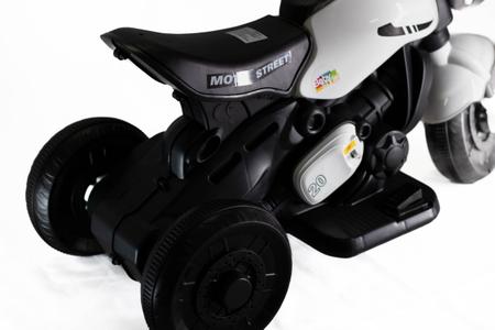 Imagem de Mini Moto Elétrica Infantil Triciclo 6V a Bateria Passeio Street Baby Style Branca