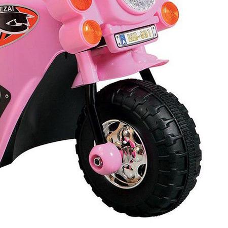 Mini Moto Elétrica Infantil Triciclo Criança Bateria 6V Importway BW002-R  Rosa Polícia Bivolt - BEST SALE SHOP