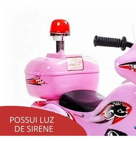 Mini Moto Elétrica Infantil Triciclo Criança Bateria 6V Importway BW002-R  Rosa Polícia Bivolt - BEST SALE SHOP