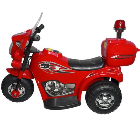 Imagem de Mini Moto Elétrica Infantil Triciclo Criança Bateria 6V Importway BW002-V Vermelho Polícia Bivolt