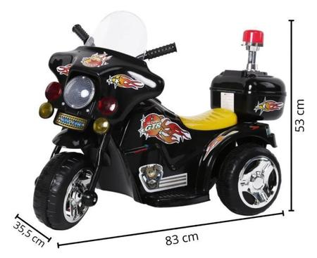 Mini Moto Elétrica Infantil Preta Triciclo Para Crianças Pol - LCG ELETRO