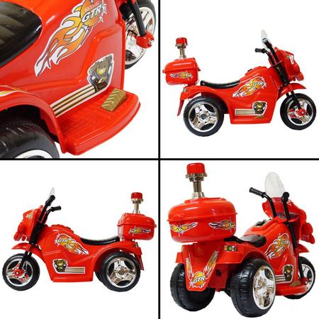 Imagem de Mini Moto Elétrica Triciclo Criança Infantil Bateria 6V Importway BW006 Polícia Luz Som Bivolt