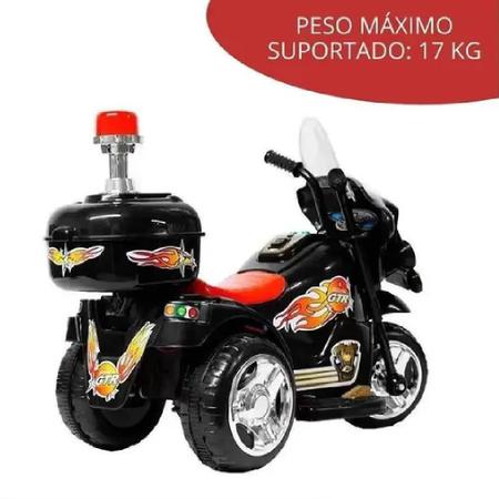 Triciclo Mini Moto Elétrica Infantil Cor Preta Som e Farol com Luz -  Importway