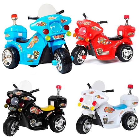 Imagem de Mini Moto Elétrica Triciclo Infantil Polícia Várias Cores IMPORTWAY