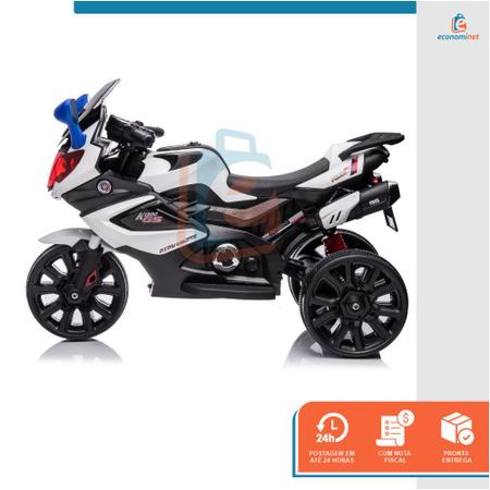 Mini Moto Elétrica Infantil Motorizado 12V Brinquedo Criança Polícia