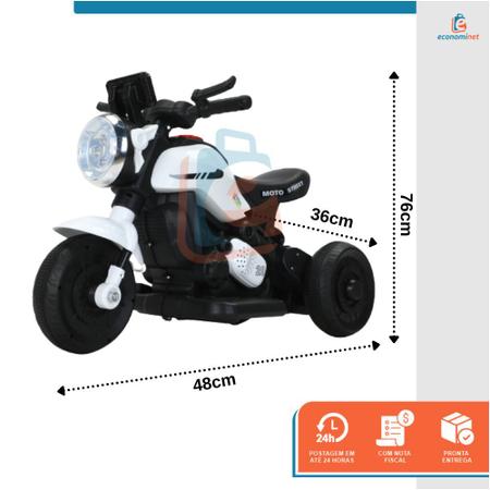 Mini Moto Infantil Elétrica 3 Rodas Com Pedal Triciclo Passeio 6V A Bateria  Recarregável Até 20 kg Bivolt Motoca Scooter Motocicleta Som e luzes Branca  Dia das Crianças - Baby Style na Americanas Empresas