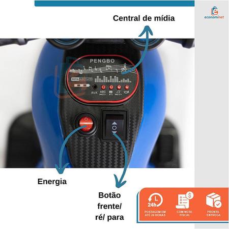 Imagem de Mini Moto Infantil Elétrica 3 Rodas Triciclo Passeio 6v A Bateria Recarregável Até 20 Kg Bivolt Motoca Motocicleta Som E Luzes Dia Das Crianças