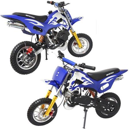 Mini Moto Criança Infantil Cross 49cc 2Tempo Gasolina Azul