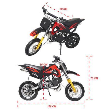 Mini Moto Infantil Gasolina 2 Tempos 49CC Cross Trilha Off Road Importway  WVDB-006 Dirt Preta - Mini Moto Motorizada - Magazine Luiza