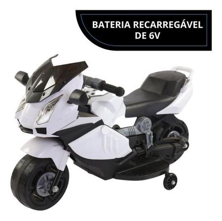 Mini Moto Motinha Infantil Elétrica 6v Frente e Ré Branca