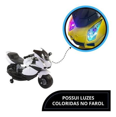 Mini Moto Motinha Infantil Elétrica 6v Frente e Ré Branca