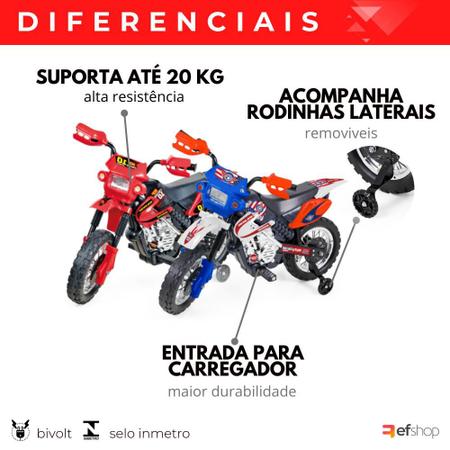 Mini Moto Elétrica infantil da Fácil Tec - 4 cores - Selo do Inmetro 